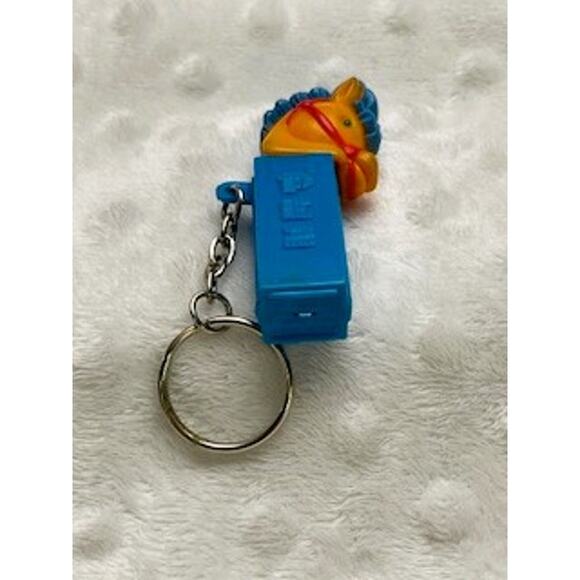 Vintage (1999) Mini Pony Pez Dispenser, Blue Base, Red Bridle, Keychain RARE - Picture 3 of 6
